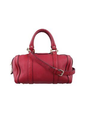 Gucci Micro Guccissima Boston Red Leather Messenger Bag
